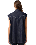 Sleeveless Shirt in Saddle