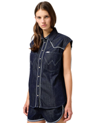 The Wrangler Womens Sleeveless Shirt in Saddle