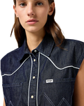 The Wrangler Womens Sleeveless Shirt in Saddle