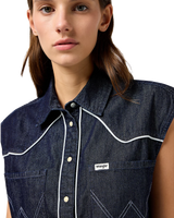 The Wrangler Womens Sleeveless Shirt in Saddle