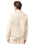 The Wrangler Mens Embroidered Jacket in Ecru
