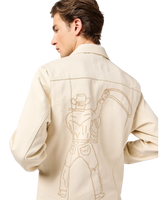 The Wrangler Mens Embroidered Jacket in Ecru