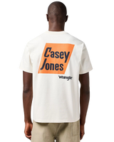The Wrangler Mens CJ Graphic T-Shirt in Vintage White