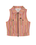 The Wrangler Womens Zip Front Vest Top in Candy Stripe