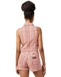 The Wrangler Womens Zip Front Vest Top in Candy Stripe