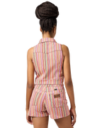 The Wrangler Womens Zip Front Vest Top in Candy Stripe