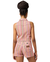 The Wrangler Womens Zip Front Vest Top in Candy Stripe