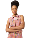 The Wrangler Womens Zip Front Vest Top in Candy Stripe