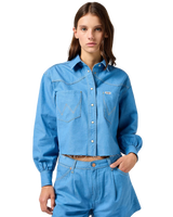 Cut Off Shirt in Cotton Candy Blue