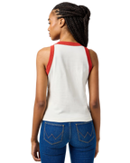 The Wrangler Womens Ringer Vest in Vintage White