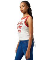 The Wrangler Womens Ringer Vest in Vintage White