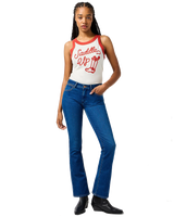 The Wrangler Womens Ringer Vest in Vintage White