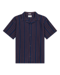 The Wrangler Mens Resort Shirt in Navy Stripe