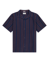 The Wrangler Mens Resort Shirt in Navy Stripe