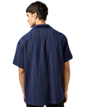 The Wrangler Mens Resort Shirt in Navy Stripe
