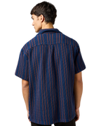 The Wrangler Mens Resort Shirt in Navy Stripe