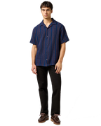 The Wrangler Mens Resort Shirt in Navy Stripe