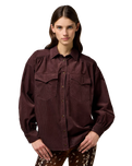 Femme Yoke Western Shirt in Mahogany
