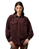 Femme Yoke Western Shirt in Mahogany