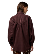 Femme Yoke Western Shirt in Mahogany