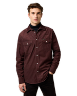 Western Cord Shirt in Mahogany