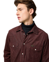 Western Cord Shirt in Mahogany