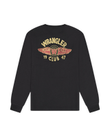 The Wrangler Mens Americana Long Sleeve T-Shirt in Black