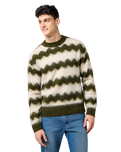 Striped Jumper in Ivy Green