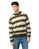 Striped Jumper in Ivy Green