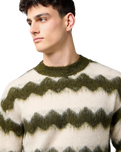 Striped Jumper in Ivy Green