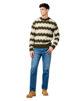 Striped Jumper in Ivy Green