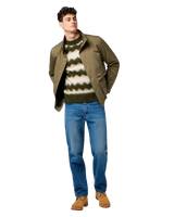 Striped Jumper in Ivy Green