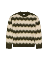 The Wrangler Mens Striped Jumper in Ivy Green