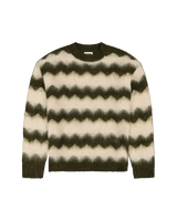 The Wrangler Mens Striped Jumper in Ivy Green