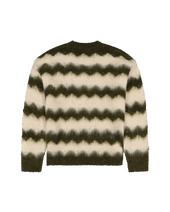 The Wrangler Mens Striped Jumper in Ivy Green