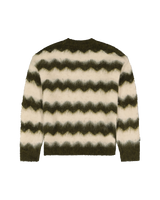 The Wrangler Mens Striped Jumper in Ivy Green