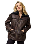 Fringe Wrange Jacket in Brown Leather