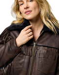 Fringe Wrange Jacket in Brown Leather