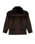 The Wrangler Womens Fringe Wrange Jacket in Brown Leather