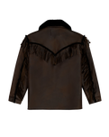 The Wrangler Womens Fringe Wrange Jacket in Brown Leather