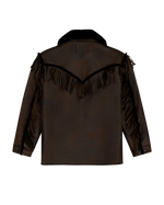 The Wrangler Womens Fringe Wrange Jacket in Brown Leather
