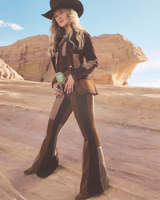 Lainey Wison Patchwork Bell Bottom Trousers in Corduroy