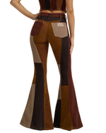 Lainey Wison Patchwork Bell Bottom Trousers in Corduroy