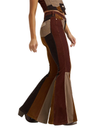 Lainey Wison Patchwork Bell Bottom Trousers in Corduroy