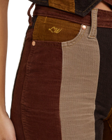 Lainey Wison Patchwork Bell Bottom Trousers in Corduroy