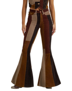 Lainey Wison Patchwork Bell Bottom Trousers in Corduroy