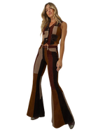 Lainey Wison Patchwork Bell Bottom Trousers in Corduroy