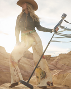 Lainey Wilson Tie Front Denim Shirt in Boho Wash