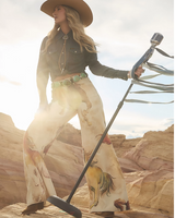 Lainey Wilson Tie Front Denim Shirt in Boho Wash