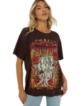 Lainey Wilson Call A Cowboy Oversized Graphic T-Shirt in Mole